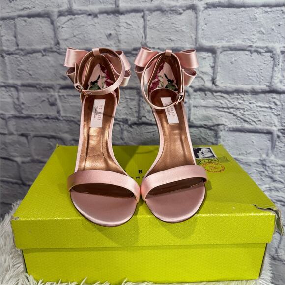 TED BAKER Bowtifl Bow Heeled Satin Sandals 37.5 NEW - Picture 4 of 8
